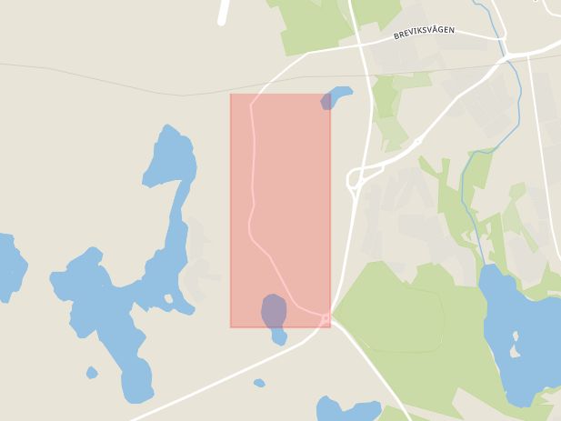 Karta som med röd fyrkant ramar in Kråkebergsvägen, Eksjö, Jönköpings län