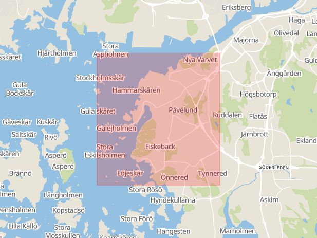 Karta som visar ungefär var händelsen Misshandel: Misshandel mm i relation i Älvsborg. inträffat