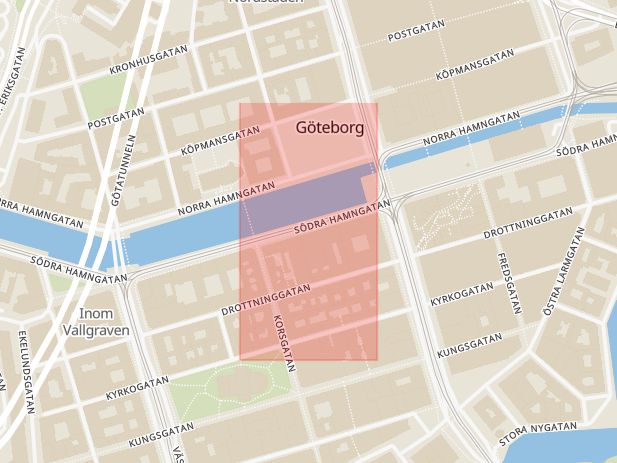 Karta som med röd fyrkant ramar in Göteborg, Palestina, Västra Götalands län