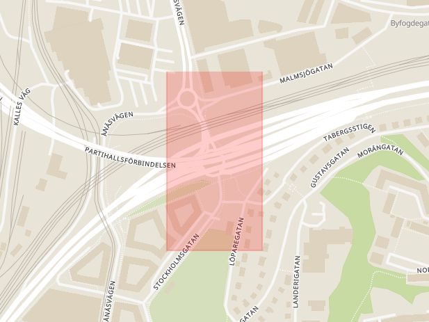 Karta som med röd fyrkant ramar in Ånäsmotet, Göteborg, Västra Götalands län