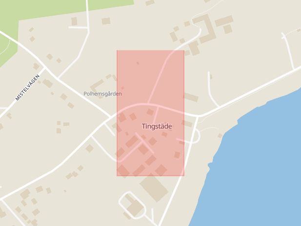 Karta som med röd fyrkant ramar in Visby, Tingstäde, Gotland, Gotlands län