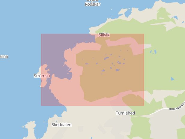 Karta som med röd fyrkant ramar in Tumlehed, Göteborg, Västra Götalands län