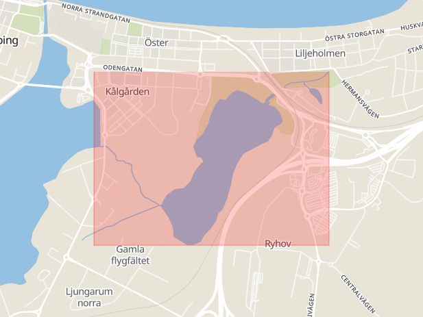 Karta som med röd fyrkant ramar in Rocksjön, Jönköping, Jönköpings län