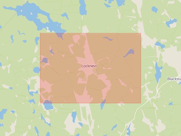 Karta som med röd fyrkant ramar in Locknevi, Vimmerby, Kalmar län