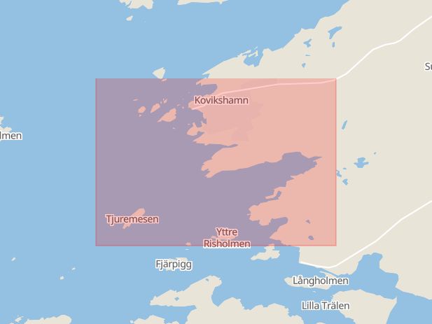 Karta som med röd fyrkant ramar in Kovikshamn, Kungälv, Västra Götalands län