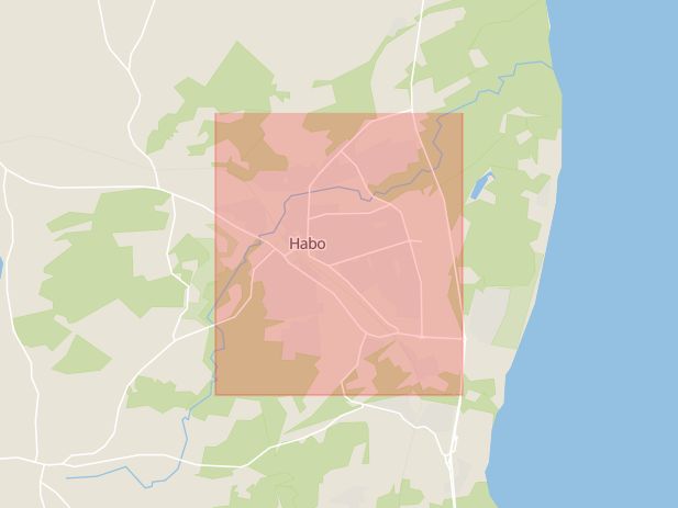Karta som med röd fyrkant ramar in Habo, Jönköpings län
