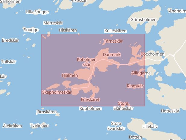 Karta som med röd fyrkant ramar in Klädesholmen, Tjörn, Västra Götalands län