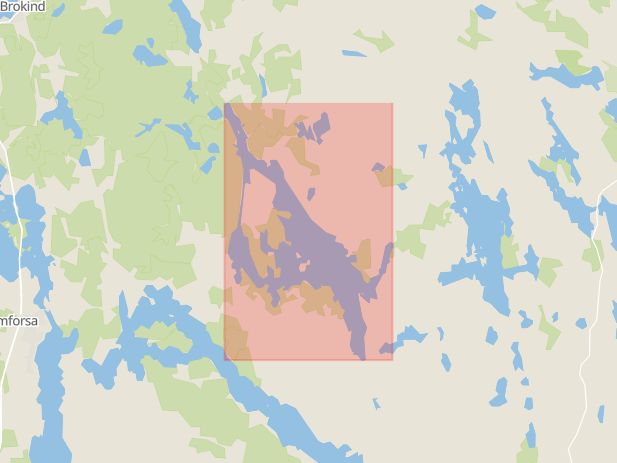 Karta som med röd fyrkant ramar in Åländern, Rimforsa, Kinda, Östergötlands län