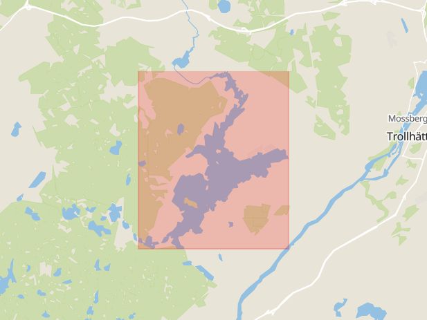 Karta som med röd fyrkant ramar in Öresjö, Lilla edet, Västra Götalands län