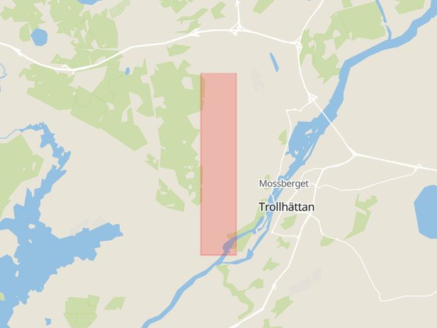 Karta som med röd fyrkant ramar in Edsvägen, Trollhättan, Västra Götalands län