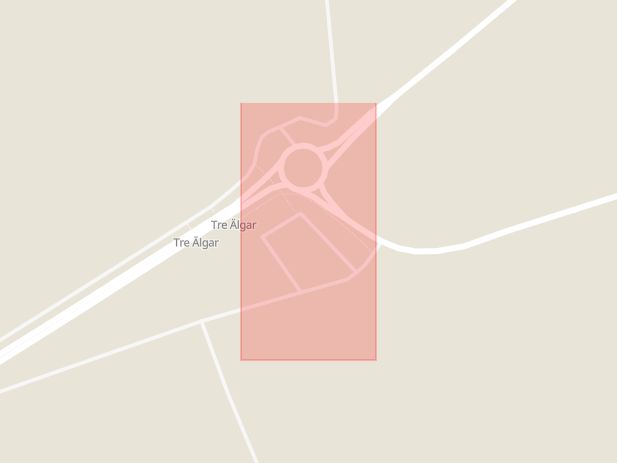 Karta som med röd fyrkant ramar in Tre Älgar, Grästorp