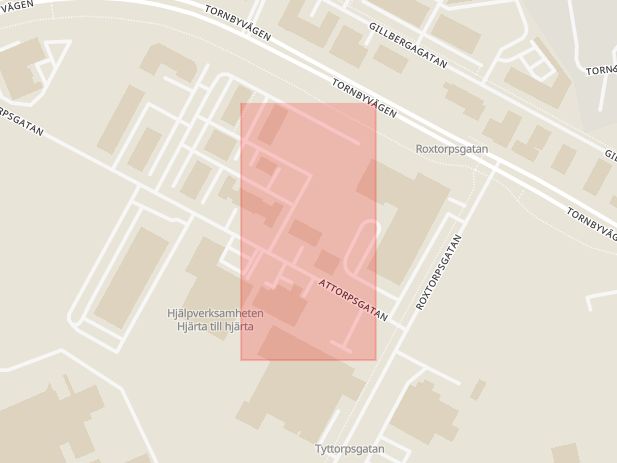 Karta som med röd fyrkant ramar in Tornby, Tallboda, Linköping, Östergötlands län