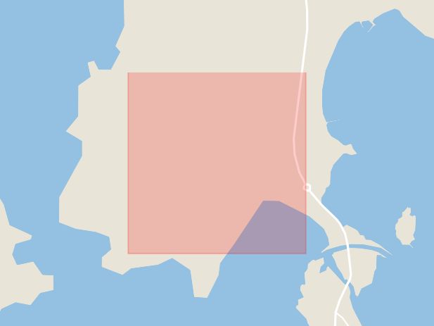 Karta som med röd fyrkant ramar in Parkvägen, Karlsborg, Västra Götalands län