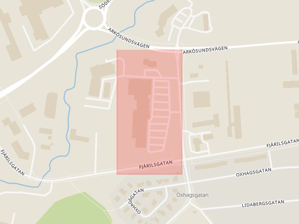Karta som med röd fyrkant ramar in Risängen, Norrköping, Östergötlands län