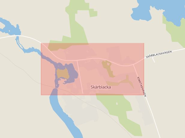 Karta som visar ungefär var händelsen Stöld/inbrott: Två gripna efter bostadsinbrott utanför Skärblacka. inträffat