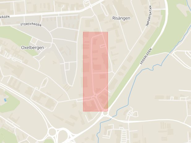 Karta som med röd fyrkant ramar in Exportgatan, Norrköping, Östergötlands län