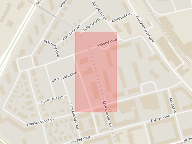 Karta som visar ungefär var händelsen Brand: Brand i lägenhet i Marielund, Norrköping. inträffat