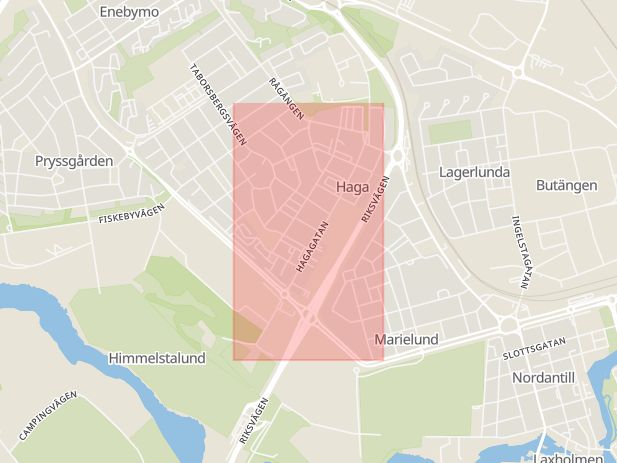 Karta som visar ungefär var händelsen Brand: Lägenhetsbrand i Norrköping inträffat