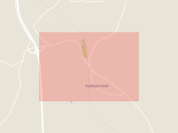 Karta som med röd fyrkant ramar in Rabbalshede, Tanum, Västra Götalands län