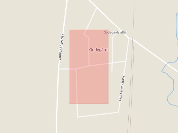 Karta som med röd fyrkant ramar in Godegård, Vika, Motala, Östergötlands län