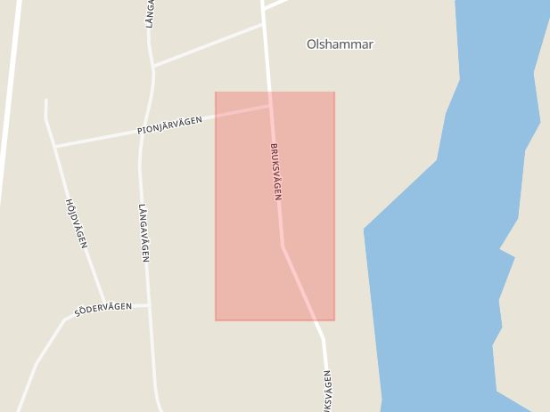Karta som med röd fyrkant ramar in Olshammar, Askersund, Örebro län