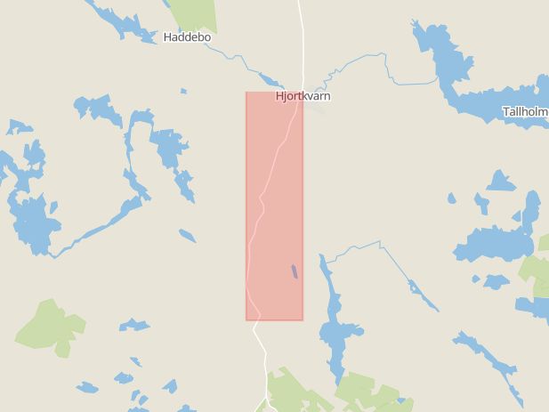 Karta som med röd fyrkant ramar in Norrköpingsvägen, Hjortkvarn, Hallsberg