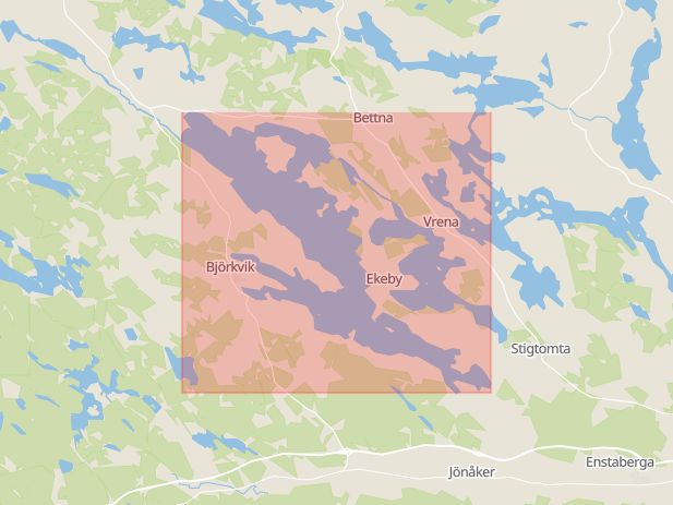 Karta som med röd fyrkant ramar in Yngaren, Katrineholm, Södermanlands län