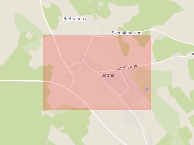 Karta som med röd fyrkant ramar in Bettna, Flens Kommun, Flen, Södermanlands län