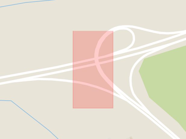 Karta som med röd fyrkant ramar in Vagnhärad, Trafikplats Vagnhärad, Trosa, Södermanlands län