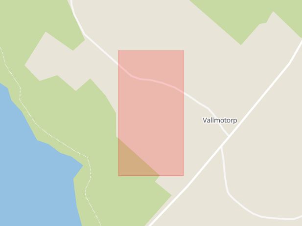 Karta som med röd fyrkant ramar in Vallmotorp, Katrineholm