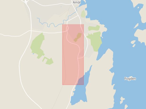 Karta som med röd fyrkant ramar in Bondegatan, Åmål, Västra Götalands län