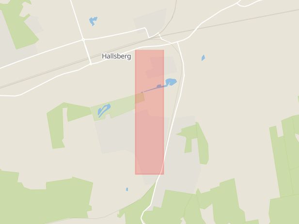 Karta som med röd fyrkant ramar in Långängsvägen, Hallsberg, Örebro län