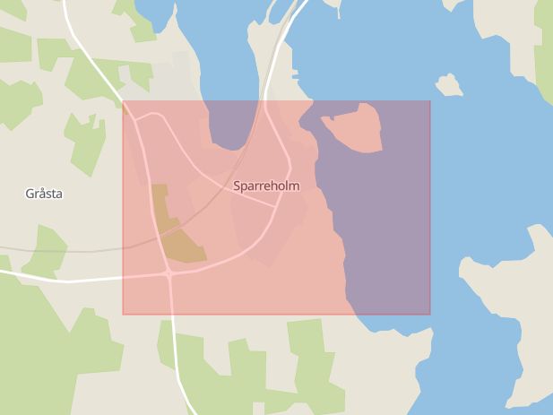 Karta som med röd fyrkant ramar in Sparreholm, Flens Kommun, Flen, Södermanlands län