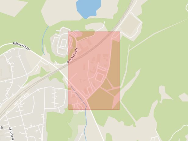 Karta som med röd fyrkant ramar in Järna, Tuna, Industrivägen, Södertälje, Stockholms län