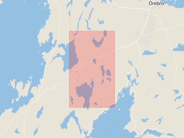 Karta som med röd fyrkant ramar in Laxå, Örebro län