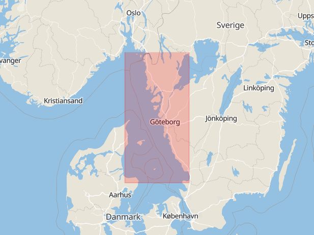 Karta som med röd fyrkant ramar in Båstad, Skåne län