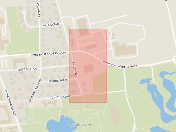 Karta som med röd fyrkant ramar in Kumla Bil, Drottninggatan, Kumla, Örebro län