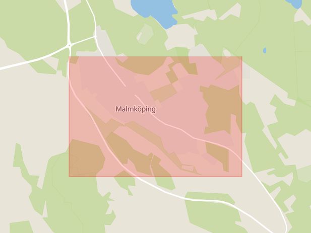 Karta som med röd fyrkant ramar in Södermanland, Härad, Lunda, Strängnäs Kommun, Malmköping, Södermanlands län