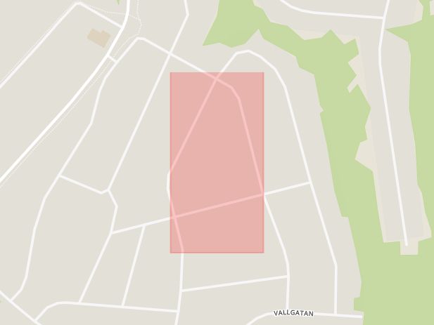 Karta som med röd fyrkant ramar in Vallgatan, Sundstorp, Säffle