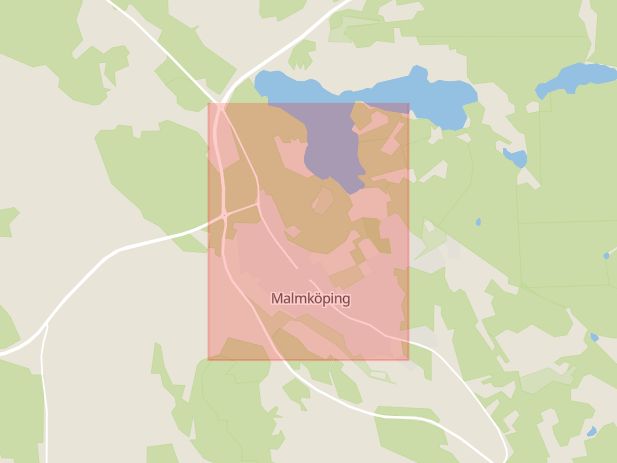 Karta som med röd fyrkant ramar in Landsvägsgatan, Malmköping, Flens Kommun, Flen, Södermanlands län