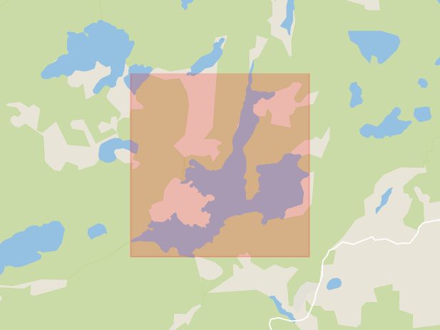 Karta som med röd fyrkant ramar in Kvarnsjön, Gnesta, Södermanlands län