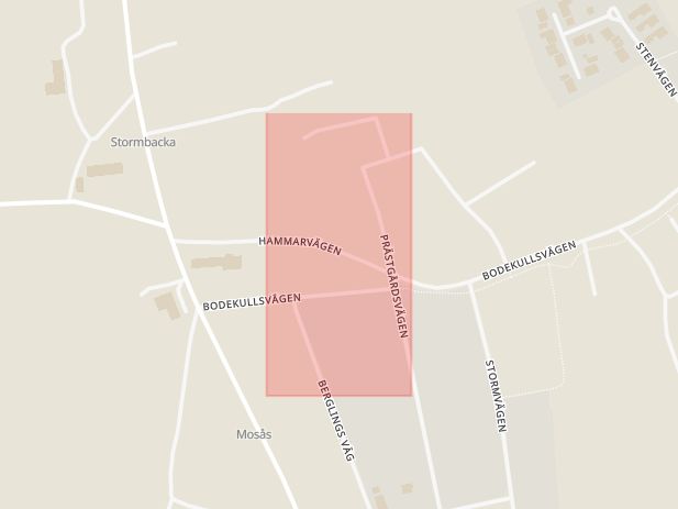 Karta som med röd fyrkant ramar in Mosås, Örebro, Örebro län