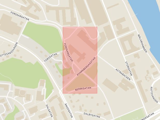 Karta som med röd fyrkant ramar in Räkningen, Södertälje, Stockholms län