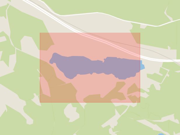 Karta som med röd fyrkant ramar in Ryssjön, Nykvarn, Södertälje, Stockholms län