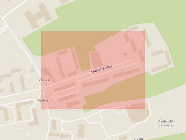 Karta som med röd fyrkant ramar in Huddinge Kommun, Flemingsberg, Sågstuvägen, Huddinge, Stockholms län