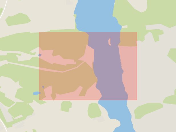 Karta som med röd fyrkant ramar in Tullingesjön, Botkyrka, Stockholms län