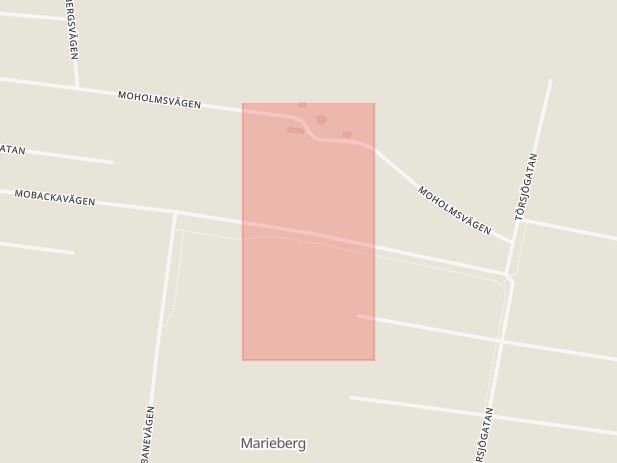 Karta som med röd fyrkant ramar in Örebro, Marieberg, Örebro län