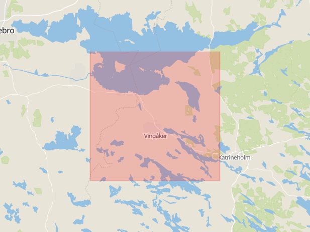 Karta som med röd fyrkant ramar in Vingåkers Kommun, Vingåker, Södermanlands län