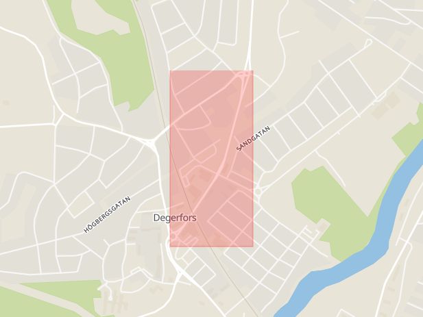 Karta som med röd fyrkant ramar in Medborgargatan, Karlskoga, Degerfors, Örebro län