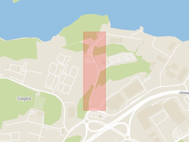 Karta som med röd fyrkant ramar in Fittja, Tegelängsvägen, Botkyrka, Stockholms län